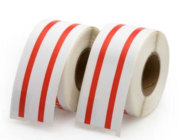 LabelValue LV-SLP-FLR Compatible File Labels for Seiko Printers - 2 Rolls Red Stripe Self-Adhesive Labels - Perfect for Office Filing, Document Organization & Color Coding Systems