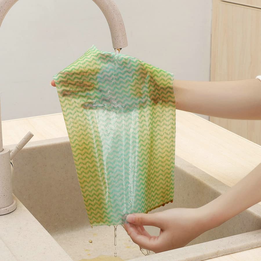 50PCS Reusable Kitchen Cleaning Rags - Scouring Pads for Dishes & Countertops