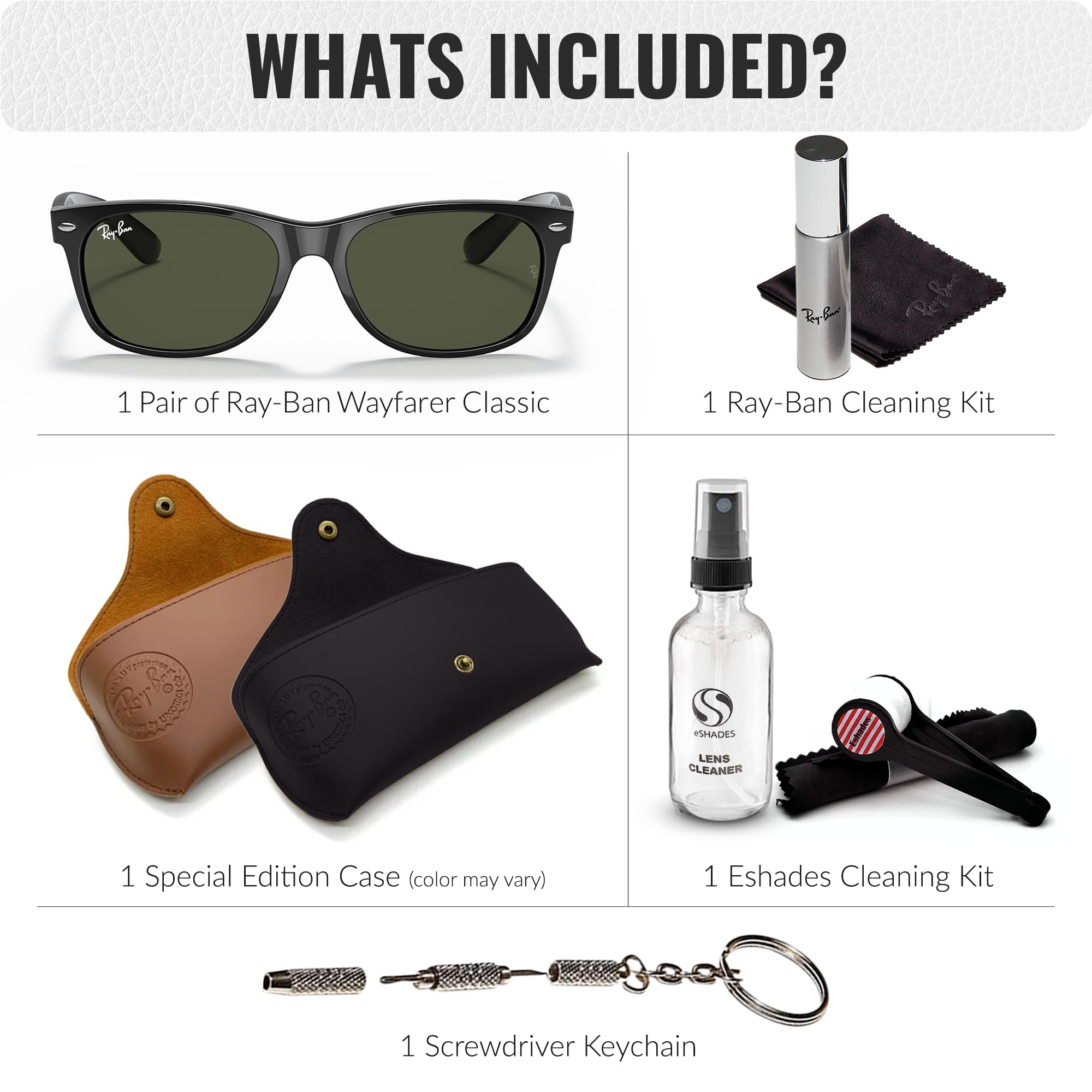Ray-Ban RB2132 New Wayfarer Classic Square Sunglasses with Eyewear Kit - High Bridge Fit - UV Protection - Polarized Lenses - Perfect for Driving, Beach & Outdoor Activities