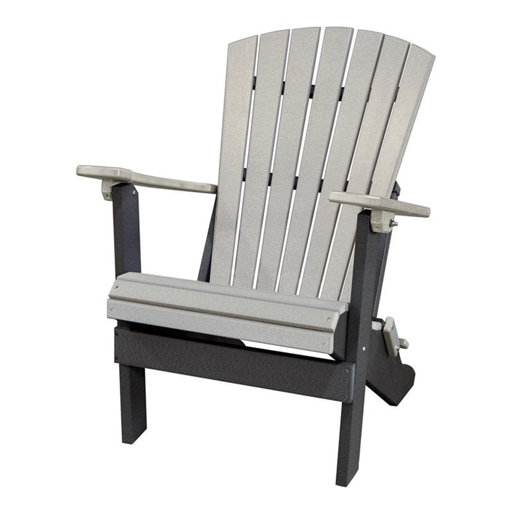 Classic Adirondack Chair - Light Gray Outdoor Patio Furniture for Garden, Deck, Poolside & Backyard Relaxation | American-Made Durable Wooden Lounge Chair