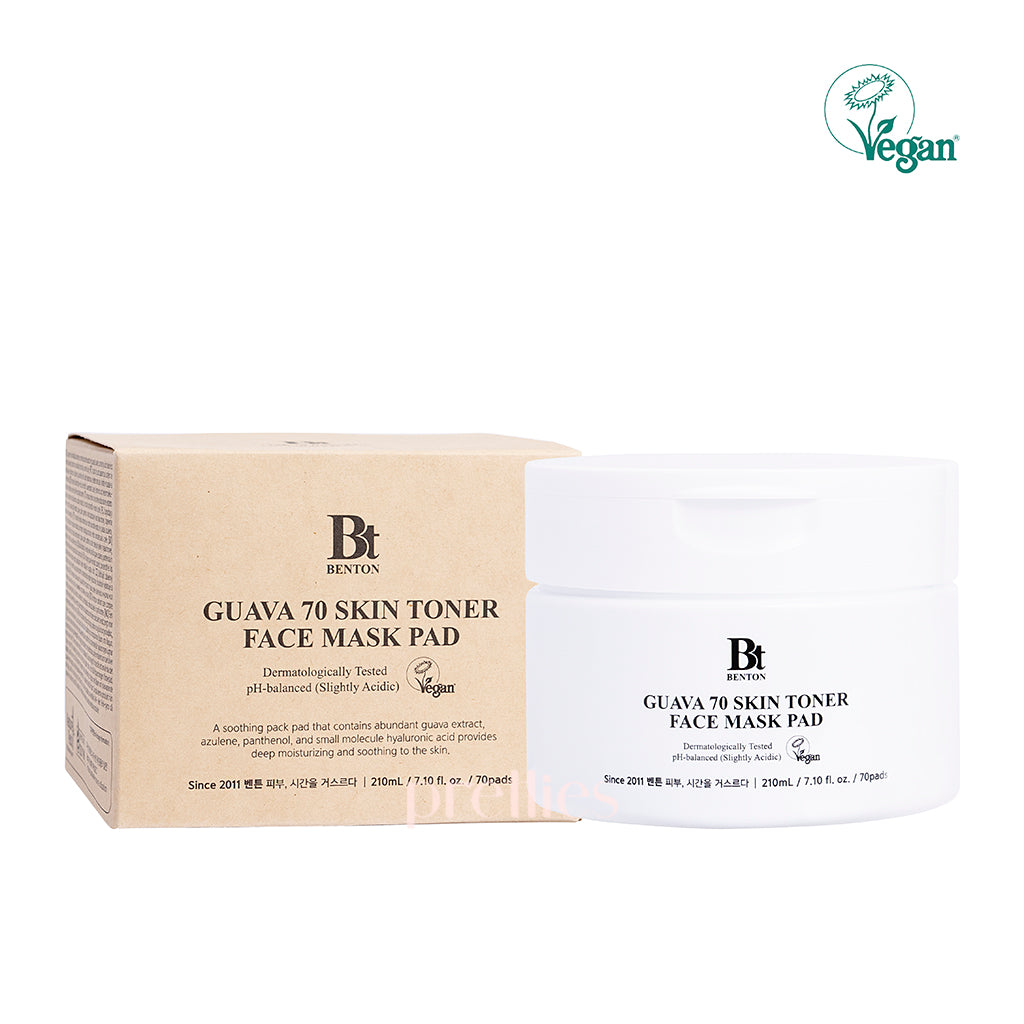 Benton Guava 70 Skin Toner Face Mask Pads (70 Count) - Hydrating & Brightening Facial Treatment for Glowing Skin | Perfect for Daily Skincare Routine & Spa Days