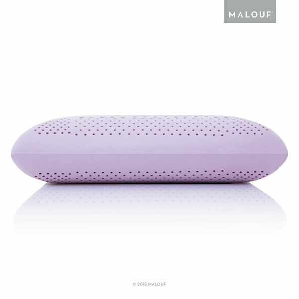Malouf Zoned Dough Lavender Pillow - Memory Foam Neck Support for Side & Back Sleepers - Perfect for Home, Office & Travel Use