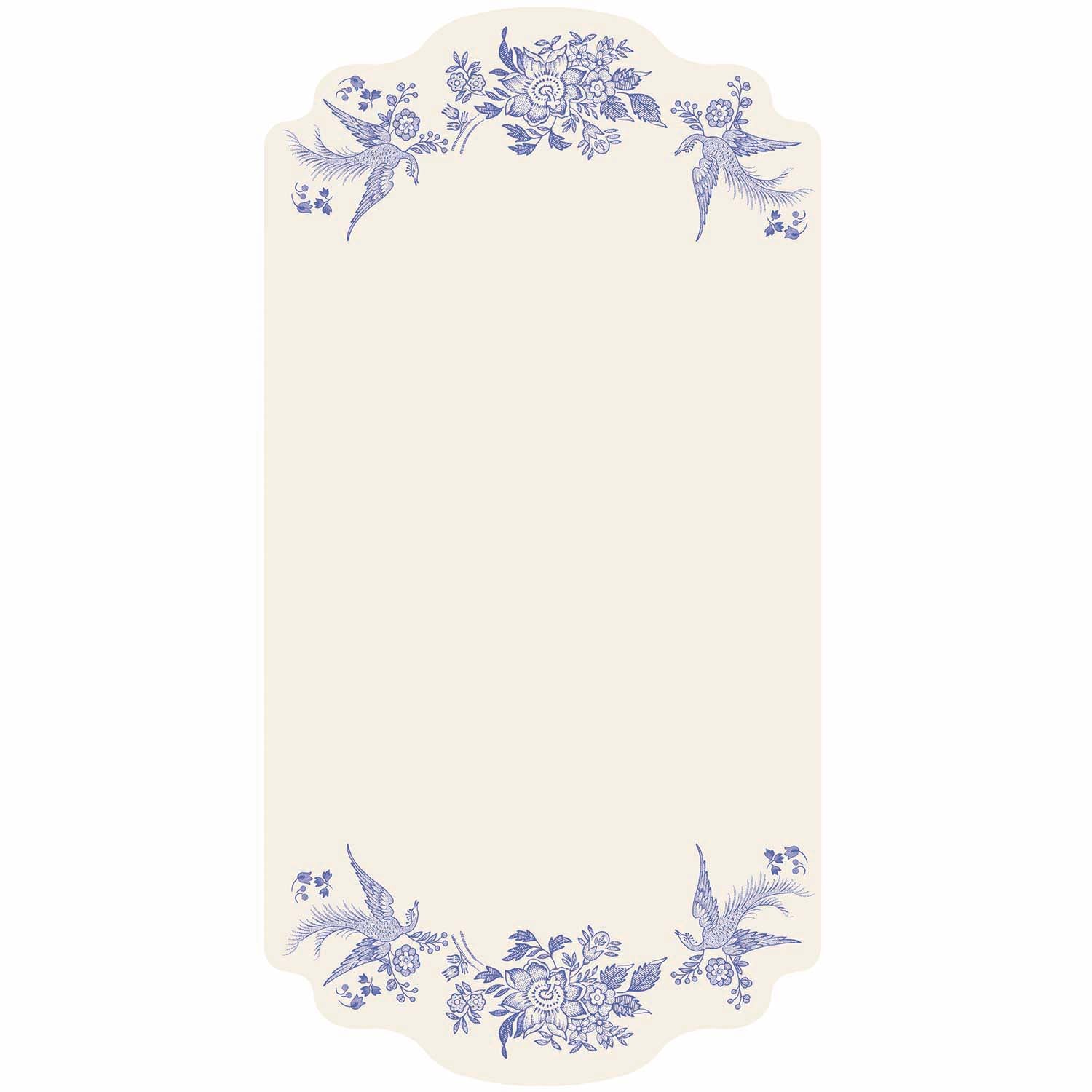 Blue Asiatic Pheasants Table Cards - Elegant Wedding Place Cards, Dinner Party Name Tags, and Holiday Table Decorations