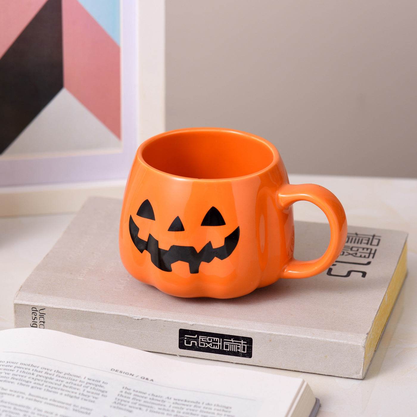 Halloween Pumpkin Mug - Cute Ceramic Coffee Cup for Fall & Thanksgiving - Perfect for Hot Drinks, Soups, and Seasonal Decor