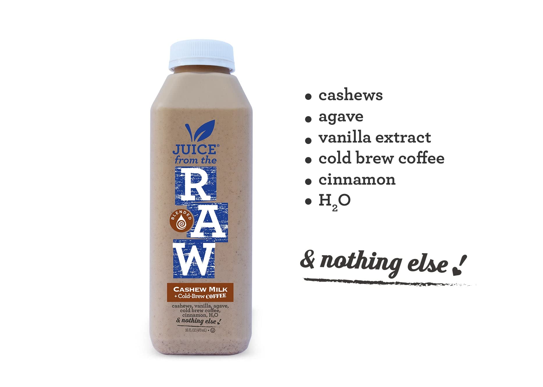 Organic Cashew Coffee Milk by Juice From the RAW® - Dairy-Free, Vegan, 12-Pack | Perfect for Breakfast, Post-Workout Recovery & Healthy Snacking