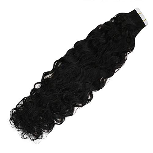 28 Inch Tape in Hair Extensions - 40pcs/100g Brazilian Deep Curly Remy Human Hair - Machine Made Ready to Wear - Natural Color (26 Inch Option Available) - Perfect for Volume Boost, Styling & Special Occasions