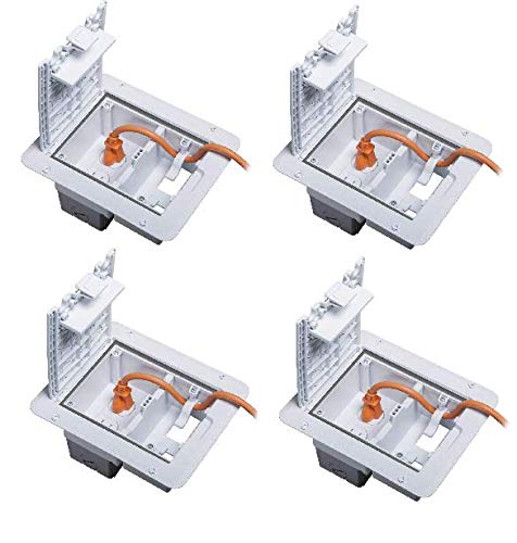 TayMac 1-Gang White Deck & Floor Cover (4-Pack) - Weatherproof Electrical Outlet Box Cover for Outdoor & Indoor Use
