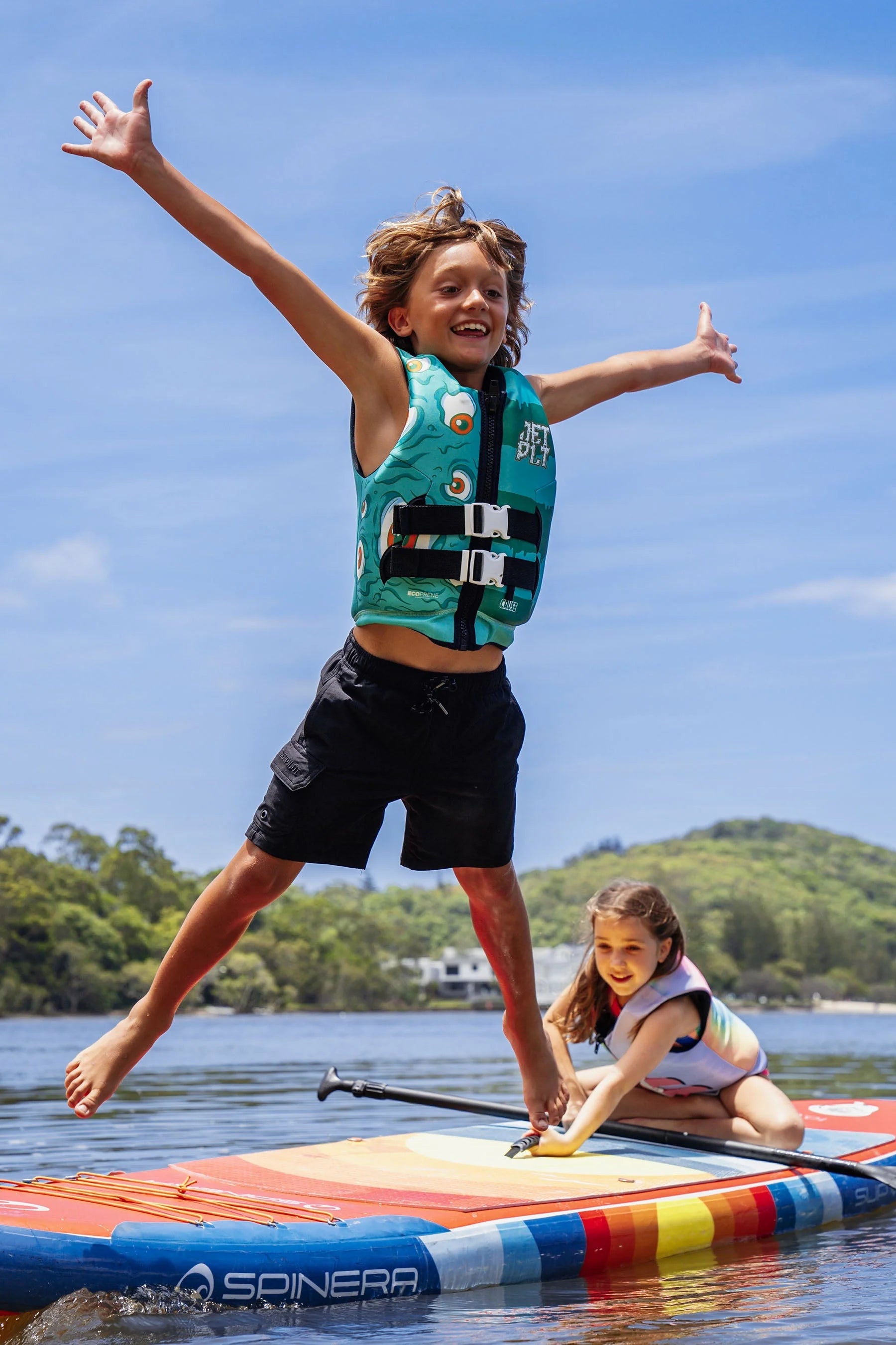 Cause Boys FE Youth Neoprene Eco Vest | Monster Green | Kids Fishing & Outdoor Activities Vest for Boys