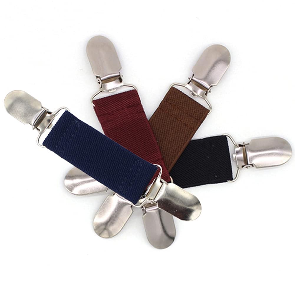 4Pcs Unisex Elastic Dress Cinch Clips - Sweater Shawl Clips, Cardigan Collar Clips for Women & Men - Fashionable Clothes Accessories for Office, Party & Daily Wear