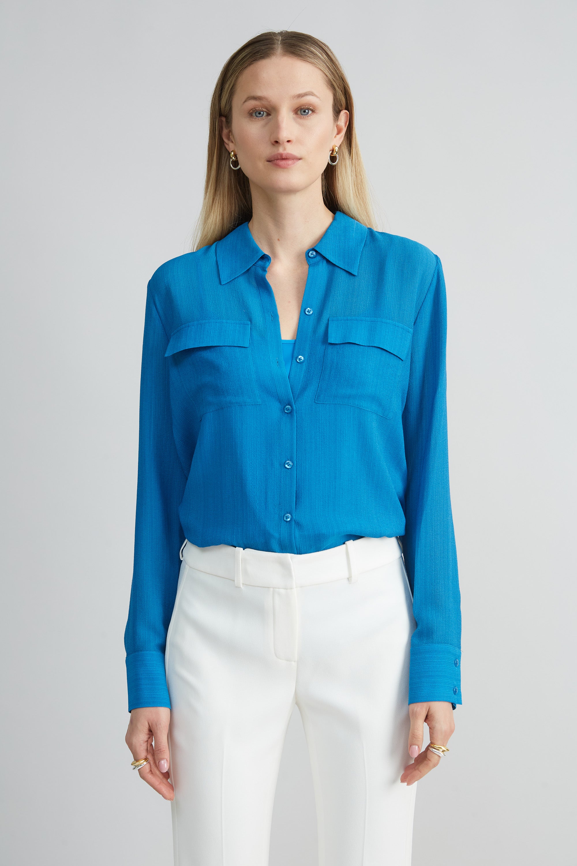 Silk Texture Utility Shirt for Men & Women - Lightweight Comfortable Casual Button Down Shirt - Perfect for Office, Travel & Outdoor Activities