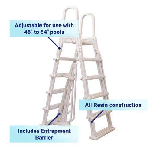 Blue Torrent A-Frame Flip Up Pool Ladder for Above Ground Pools - Heavy Duty Safety Steps for Inground/Above Ground Swimming Pools - Easy Installation & Secure Access for Kids & Adults (Perfect for Backyard, Vacation Homes & Community Pools)