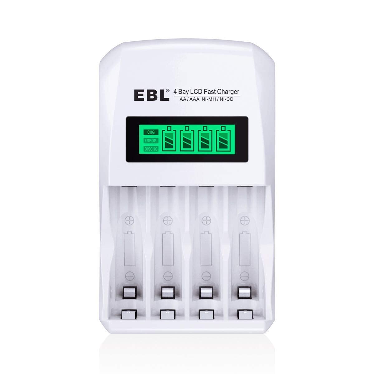 EBL 2300mAh Rechargeable AA Batteries (16-Pack) with LCD Smart Charger for AA/AAA NiMH NiCD Batteries - Perfect for Cameras, Toys, and Home Electronics