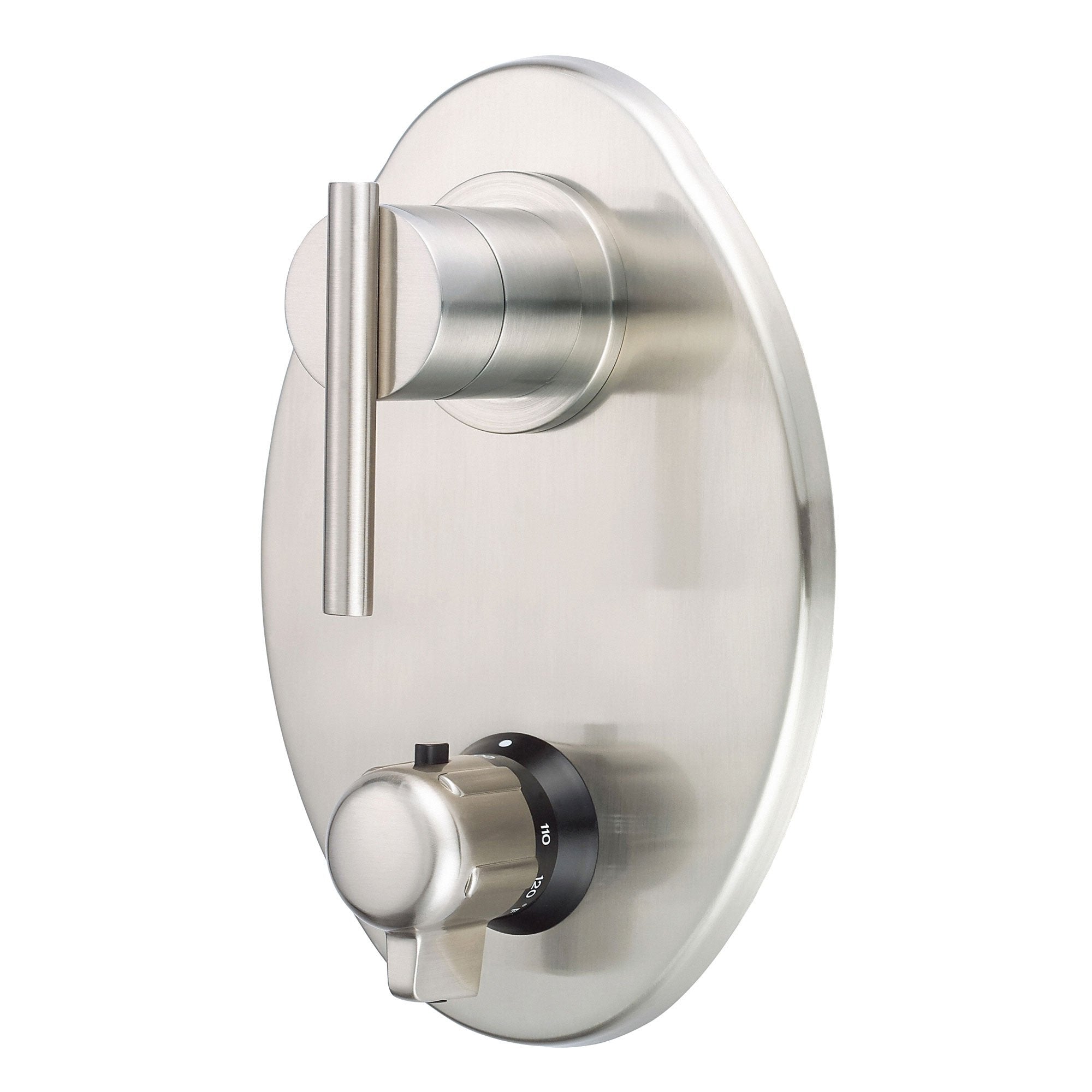 Danze Parma Brushed Nickel 1/2-Inch Thermostatic Shower Faucet Control with Rough-In Valve - Perfect for Modern Bathroom Renovations & Luxury Spa Showers