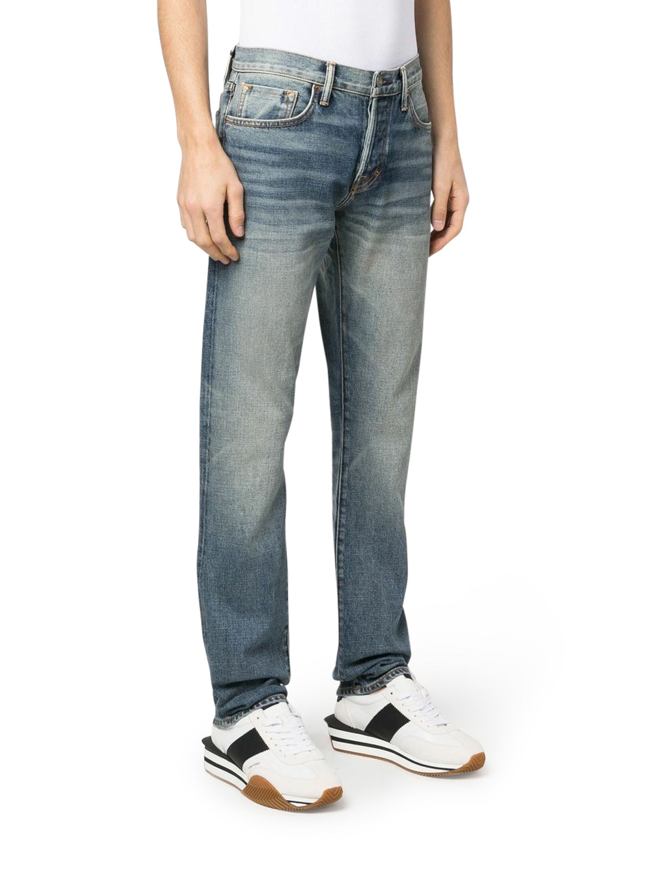 Tom Ford Denim Slim Fit Jeans for Men - Blue DPS001DMC008S23 HB407 - Stylish & Comfortable for Casual Wear, Night Out & Office