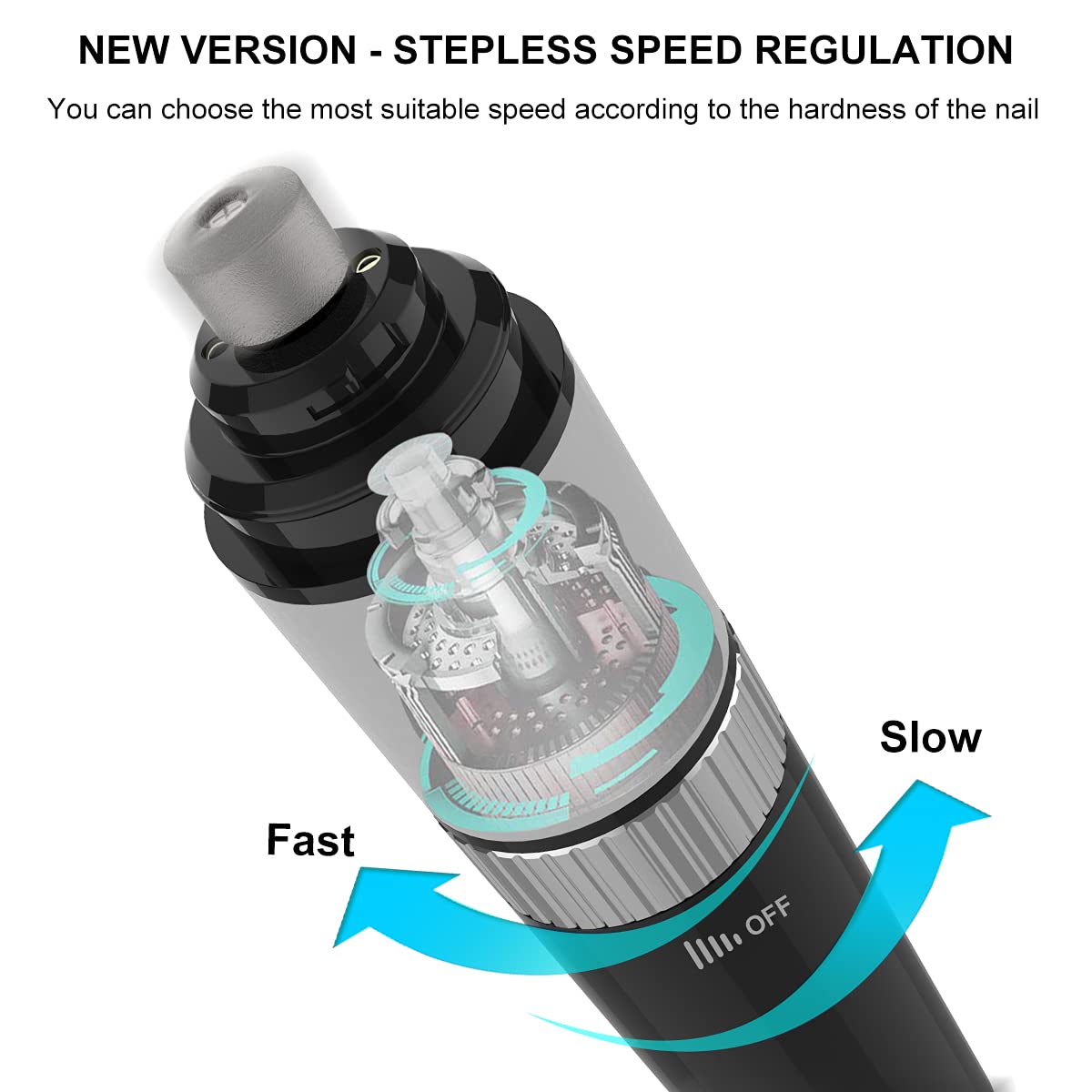 Professional Dog Nail Grinder - Quiet Electric Pet Nail Trimmer with 10-Hour Battery Life & Stepless Speed Control for Painless Grooming - Perfect for Large, Medium, Small Dogs and Cats - Ideal for Home Pet Care and Travel Grooming