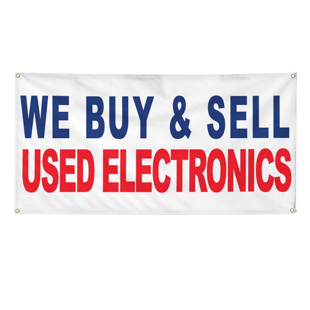 Premium Vinyl Banner - Multiple Sizes (60x144 Inches) | Weatherproof, Durable Outdoor Business Sign with 10 Grommets | Ideal for Yard Sales, Electronics Stores & Industrial Use | Available in Blue & Red