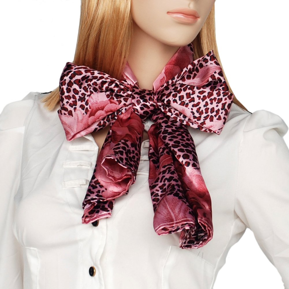 Brando Pink Leopard & Rose Floral Print Soft Fashion Scarf for Women - Cozy Winter Accessory, Perfect for Outfits, Parties & Gift Giving