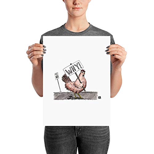 BellavanceInk: Limited Edition 'Why Did the Chicken Cross The Road?' Pen & Ink Watercolor Print - Whimsical Wall Art for Home, Office & Gift Giving
