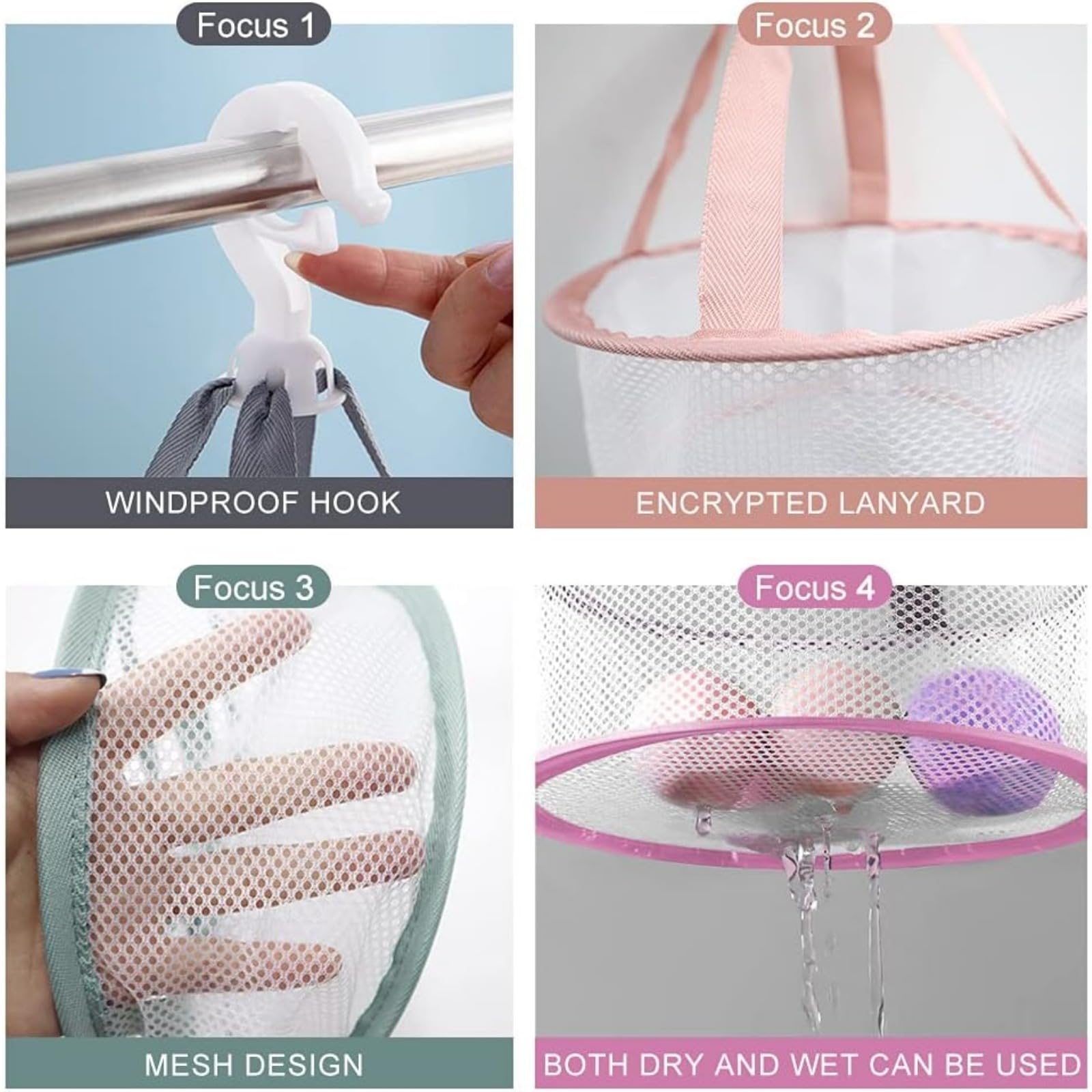 **Mini Mesh Shower Dry Basket with Lid - Hanging Bathroom Organizer for Makeup Brushes, Beauty Sponges & Laundry - Windproof Drying Net for Blenders, Sponges & Accessories - Perfect for Small Bathrooms & Travel**