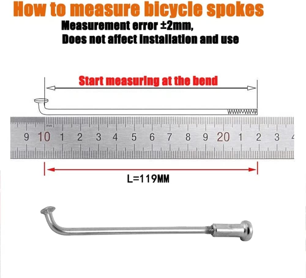 10G Silver Carbon Steel Spokes for E-Bike (3.0mm, 55-305mm) with Nipples - Compatible with Electric Bicycle & Brushless DC Hub Motors - Perfect for Commuting, Off-Roading & E-Bike Upgrades
