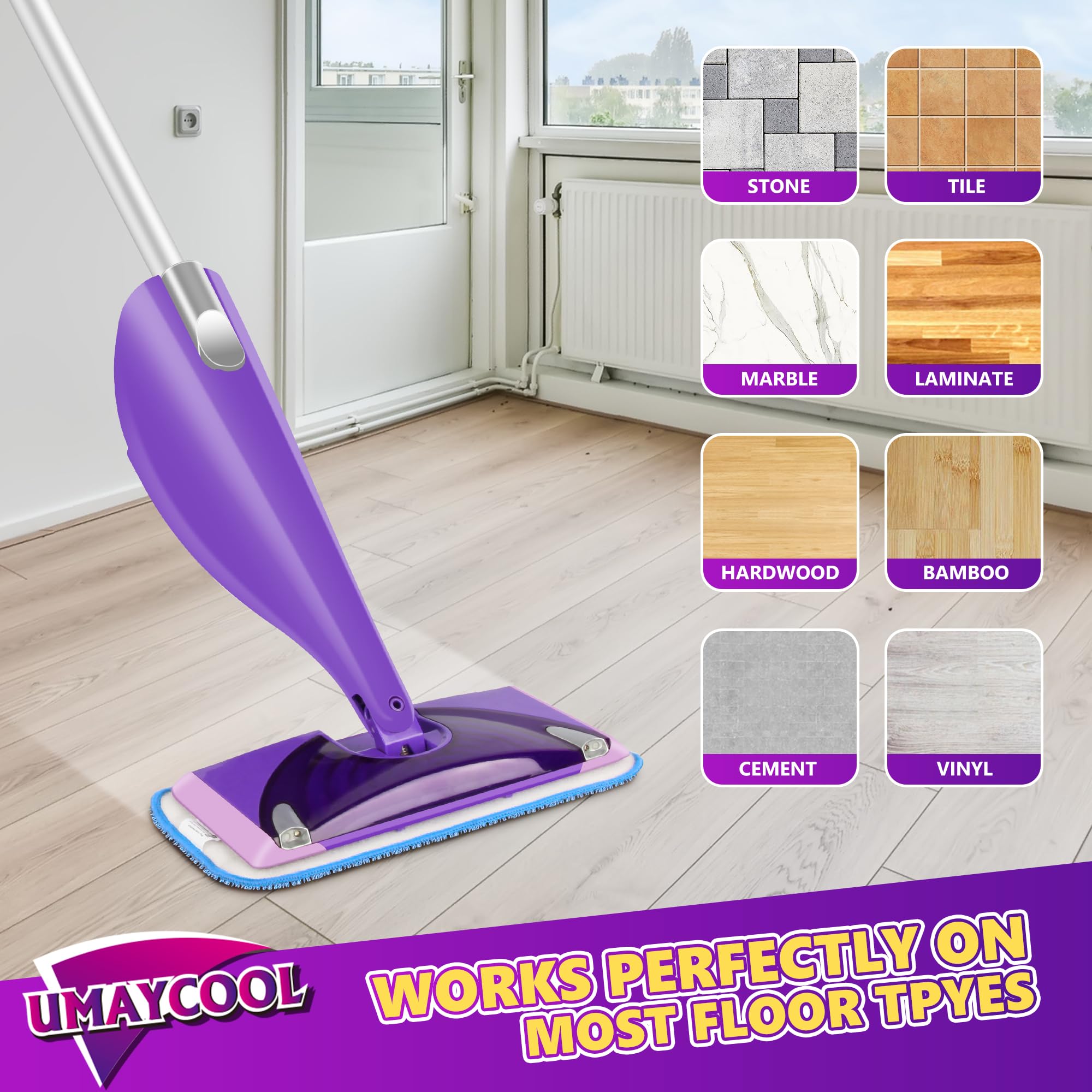 6 Pack Reusable Microfiber Mop Pads for Swiffer WetJet - Eco-Friendly Wet & Dry Floor Cleaning Refills - Washable Replacement Pads for Hardwood, Tile & Laminate Floors - Perfect for Kitchen, Bathroom & Pet Hair Cleaning