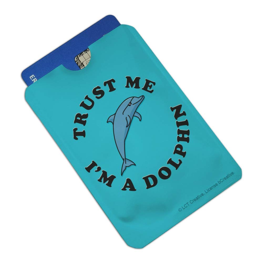Funny Dolphin RFID Blocking Credit Card Holder - Set of 4 Secure Wallet Protectors for Contactless Payment Security | Perfect for Travel, Office & Everyday Use