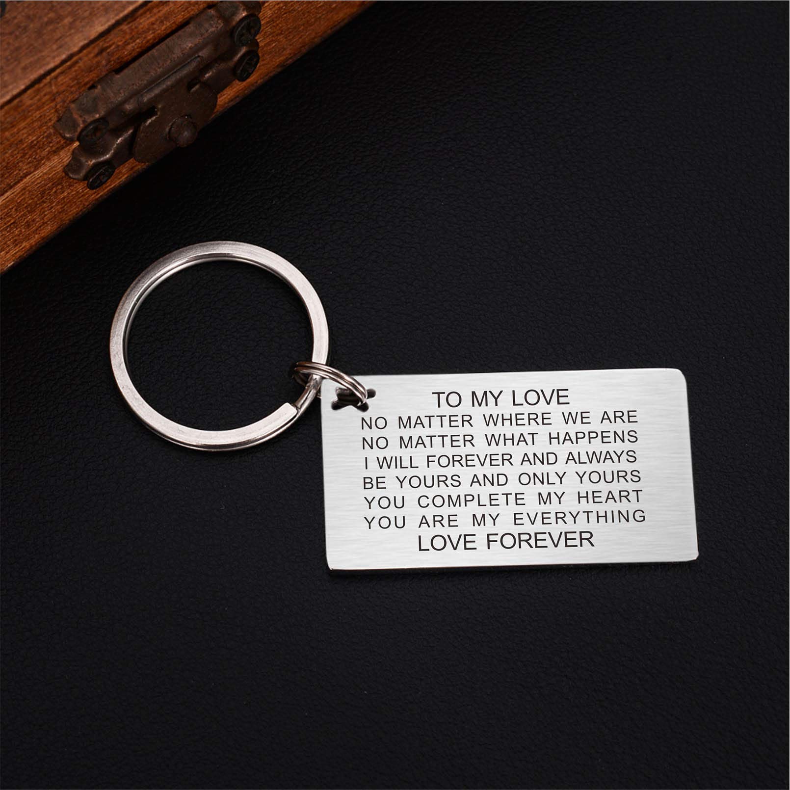 Personalized Silver Love Keychain - Romantic Anniversary & Valentine's Gift for Husband, Boyfriend, or Wife - Perfect Couple's Gift for Weddings, Engagements & Special Occasions