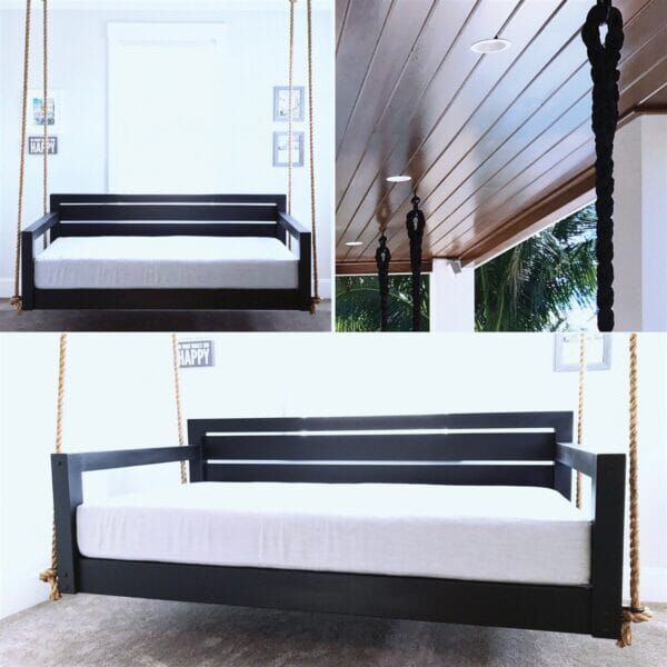 Kiawah Swing Bed - Premium Outdoor Porch Swing with Weather-Resistant Cushions - Perfect for Patio, Garden, and Backyard Relaxation