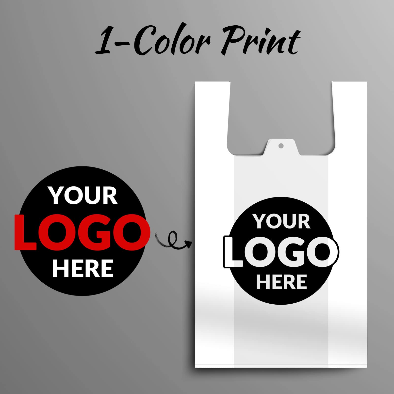 500 Pack Custom Logo Shopping Bags - Eco-Friendly Reusable Grocery Bags with Your Brand - Perfect for Retail Stores, Boutiques, Trade Shows & Promotional Events