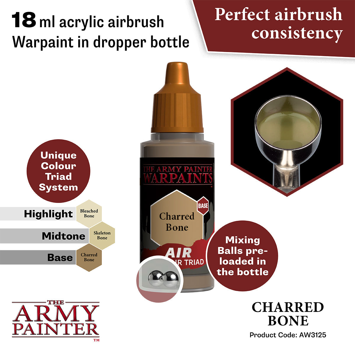 Warpaints Air: Charred Bone - Premium Matte Black Eyeshadow for Smoky Eye Makeup | Perfect for Night Out & Halloween Costume Looks