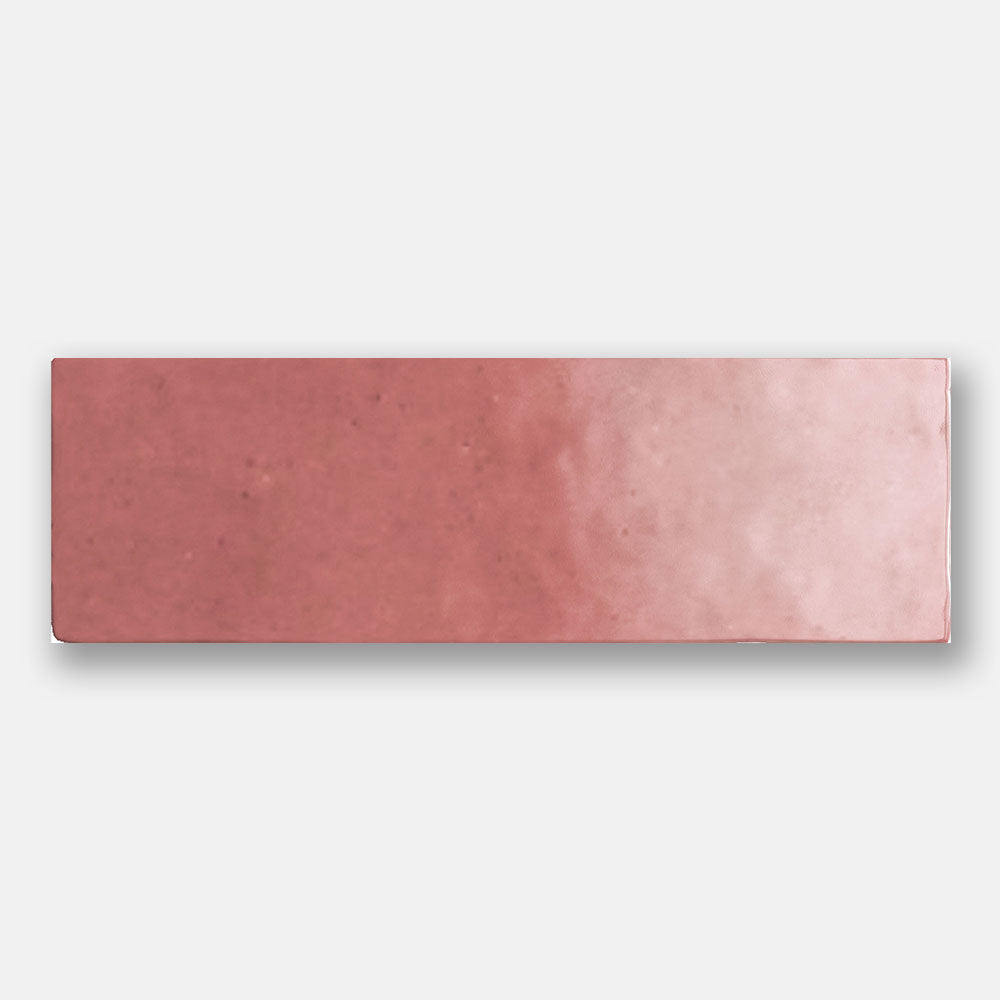 Sorrento Rose Marlow Pink 65x200mm Zellige Glossy Subway Tile - Perfect for Kitchen Backsplash, Bathroom Walls & Modern Interior Design