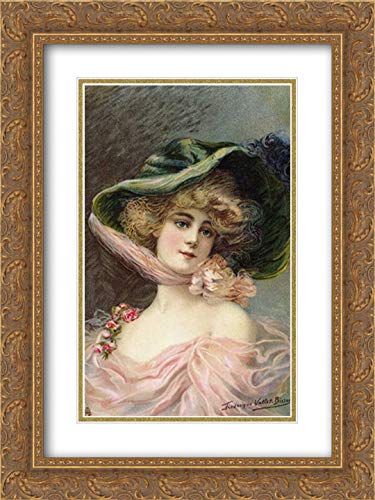 Frederick Vallet-Bisson 14x18 Gold Ornate Framed Art Print 'Bonnet' - Double Matted Museum Quality Wall Decor for Living Room, Bedroom & Office