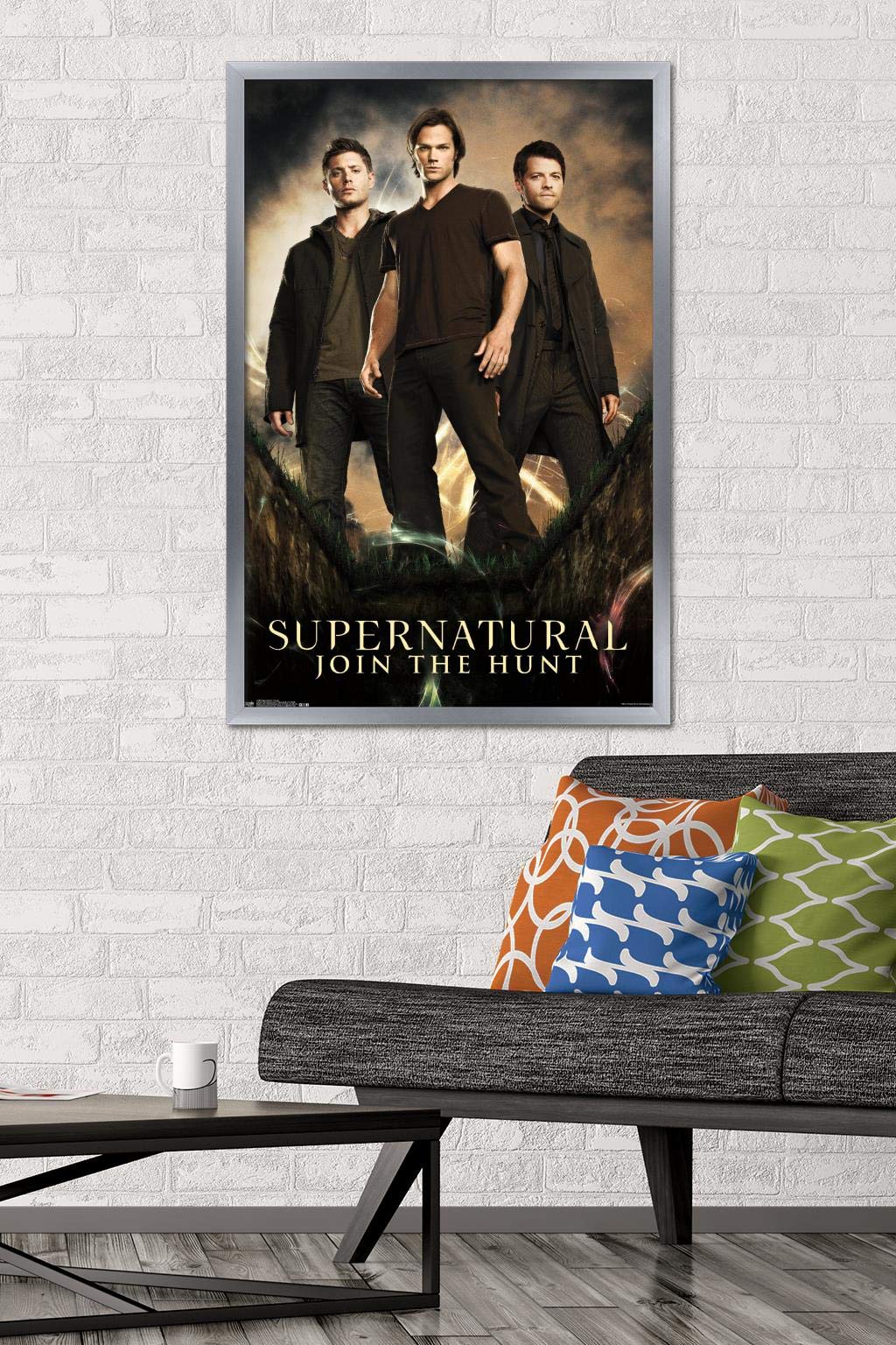 Supernatural TV Show Group Wall Poster - 22.375 x 34 Inches Silver Framed Version | Official Licensed Collectible | Perfect for Bedroom, Living Room & Office Decor