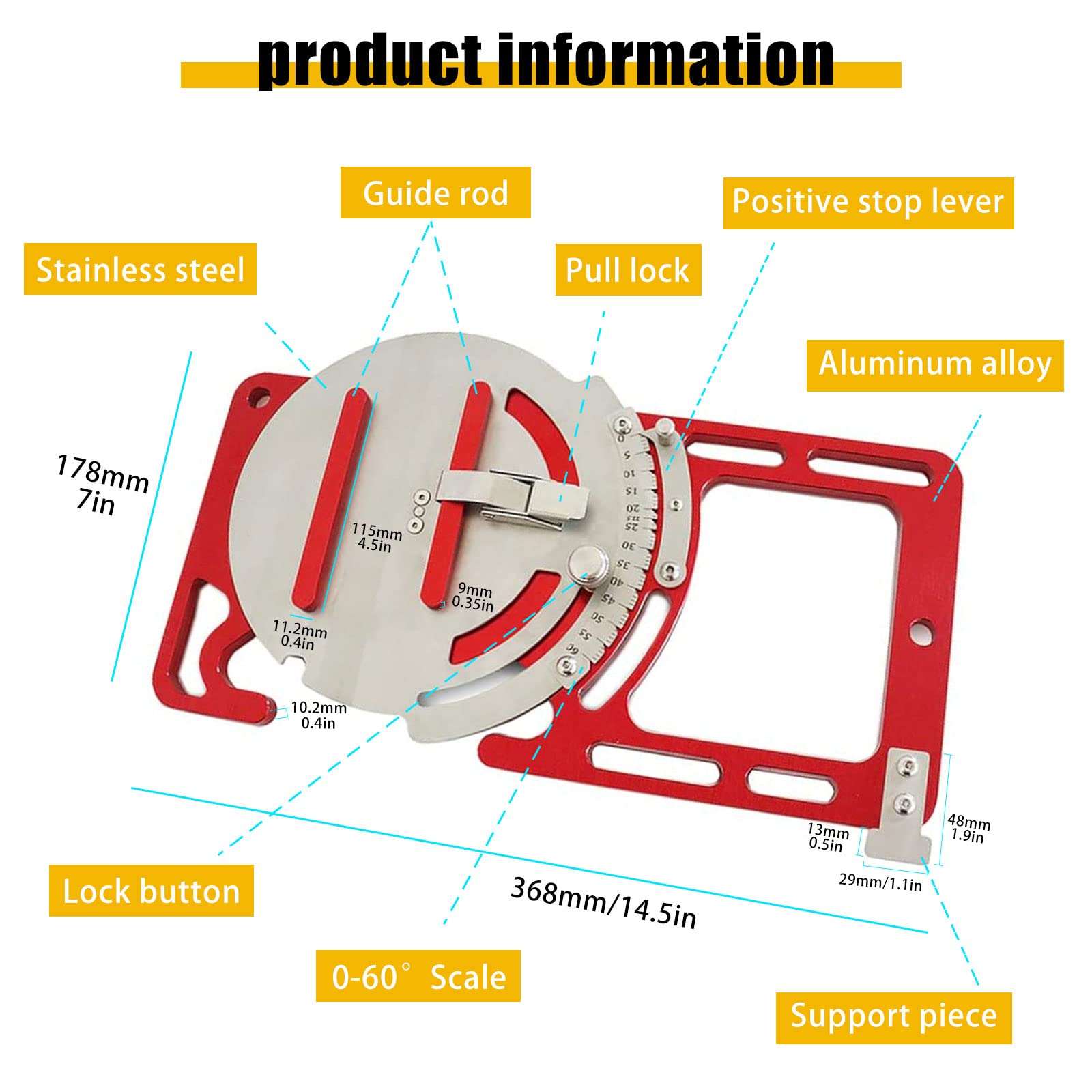0-60 Degree Adjustable Guide Rail Clamp with Safety Buckle - Woodworking Tool for Electric Circular Saw & Engraving Machine - Cutting Board Auxiliary Tool for Precise Woodworking & DIY Projects