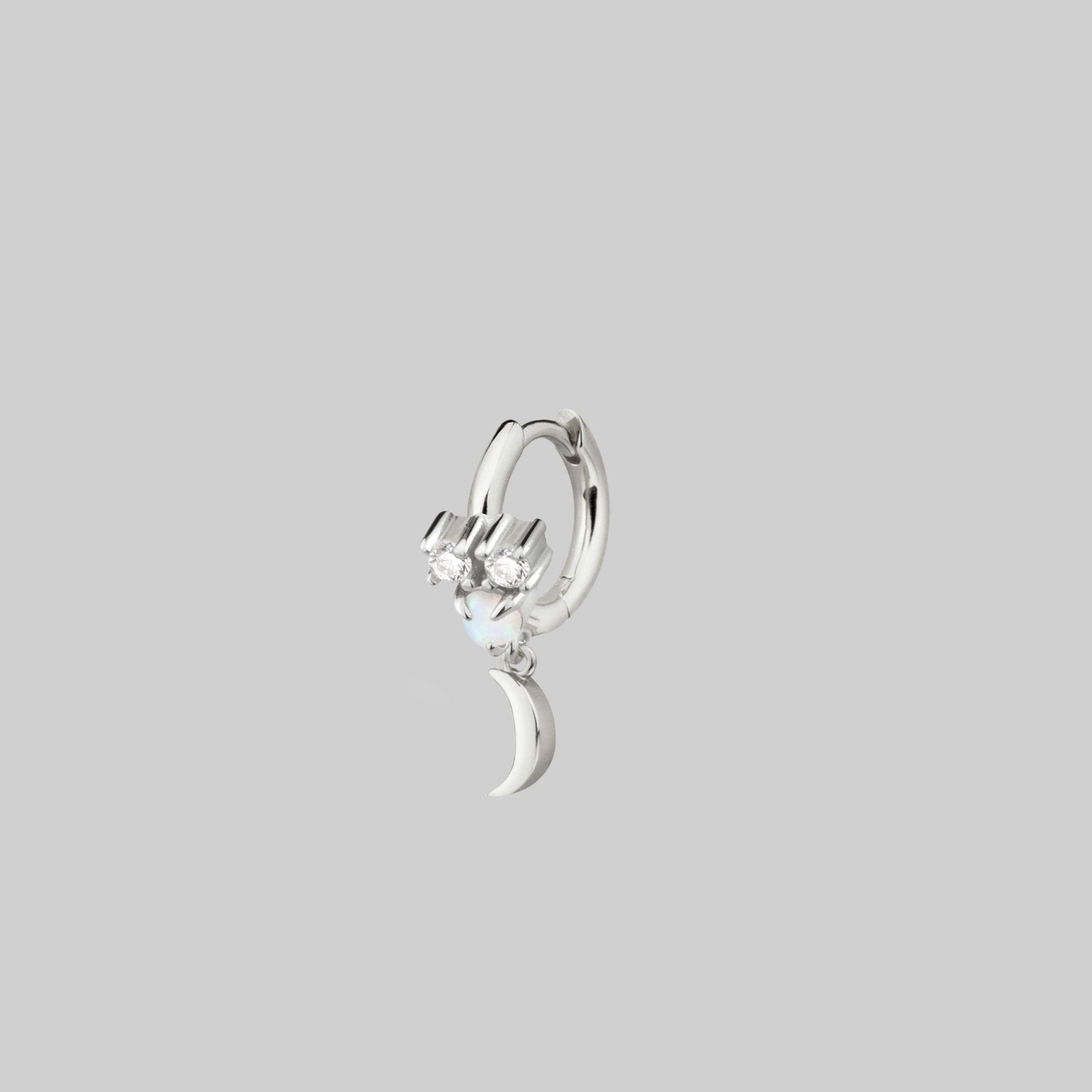 MOONLIGHT Opal Moon Clicker Ring - Sterling Silver Adjustable Statement Ring for Women, Boho Jewelry Gift for Her, Perfect for Parties, Weddings & Everyday Wear