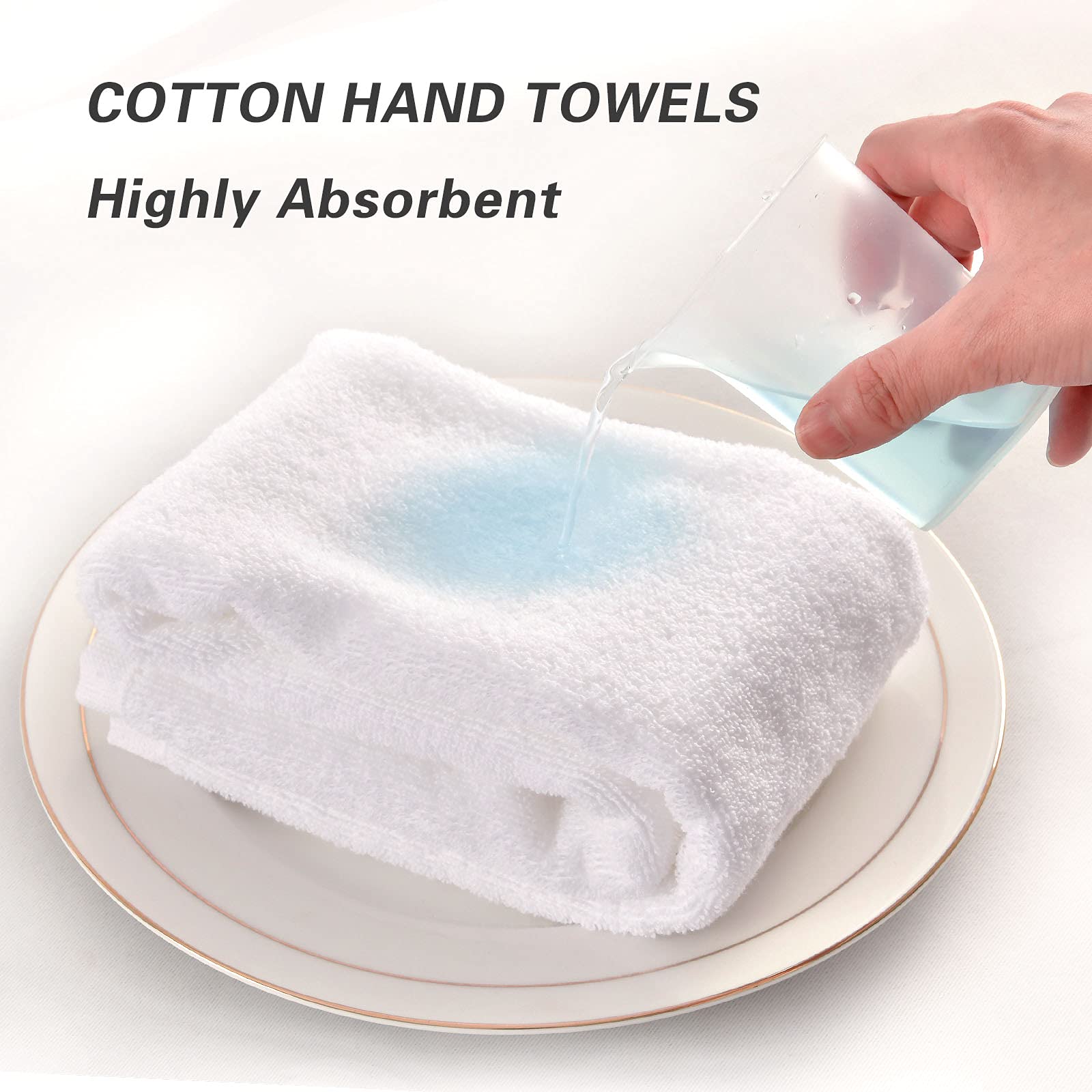 ALAZA Yellow Tulip Cotton Hand Towel Set of 2 - 16x30 Inch Soft & Absorbent Bath Towels for Hotel, Spa & Home Bathroom Decor - Perfect for Guest Rooms, Luxury Bathrooms & Gifting