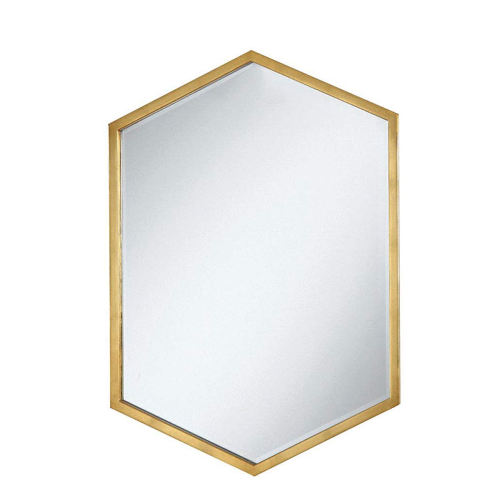 Hexagon Wall Mirror - Gold Framed Modern Bathroom Vanity Mirror for Makeup & Shaving, Lightweight Decorative Mirror for Entrances, Living Rooms & Bedrooms