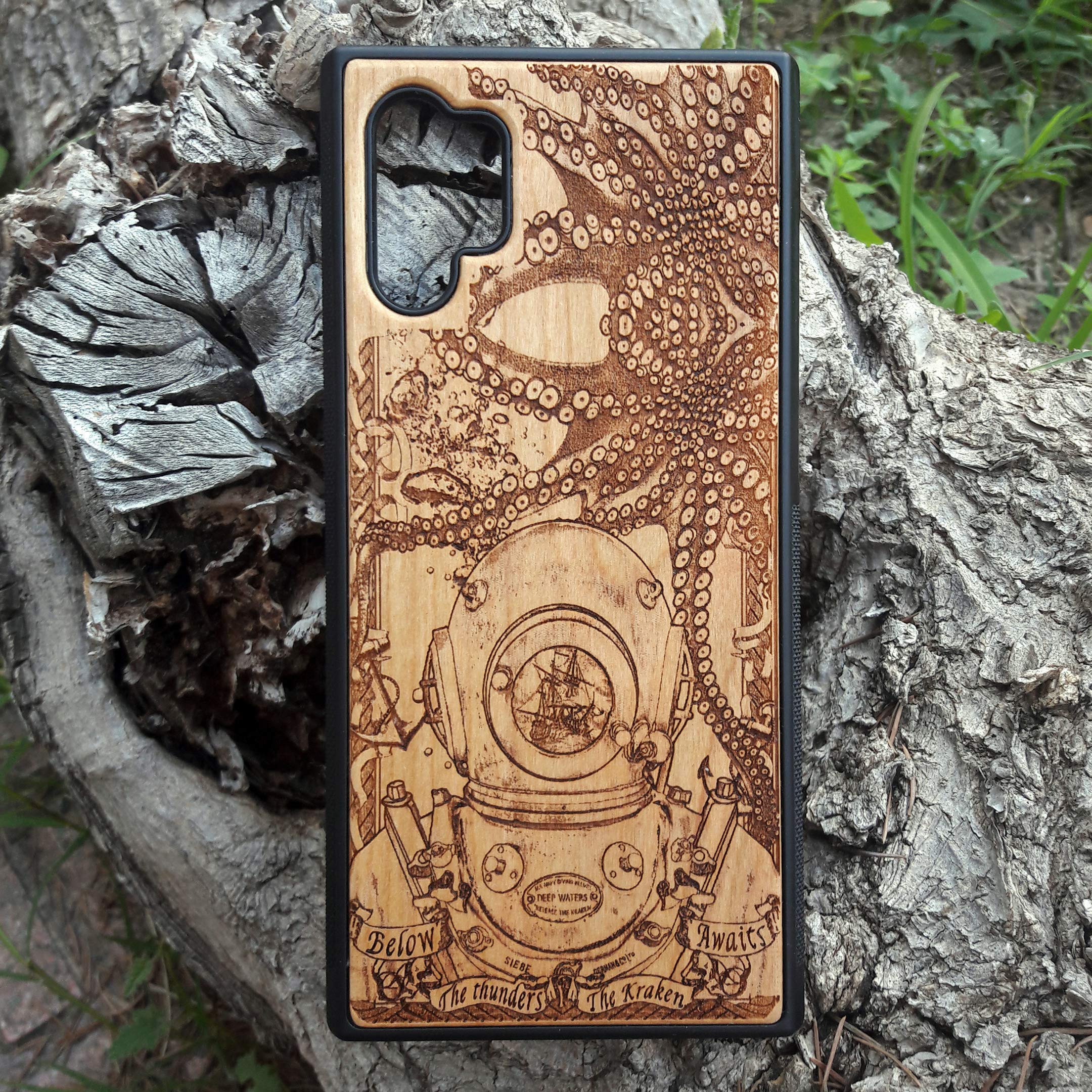 Premium Laser Engraved Wood Phone Case for iPhone 16/15/14/13/12/11 Pro Max/Mini & Galaxy S25/S24/S23/S22/S21/S20 Ultra Plus - Eco-Friendly Slim Durable Wooden Cover - Perfect for Outdoor Adventures, Business Meetings & Daily Protection