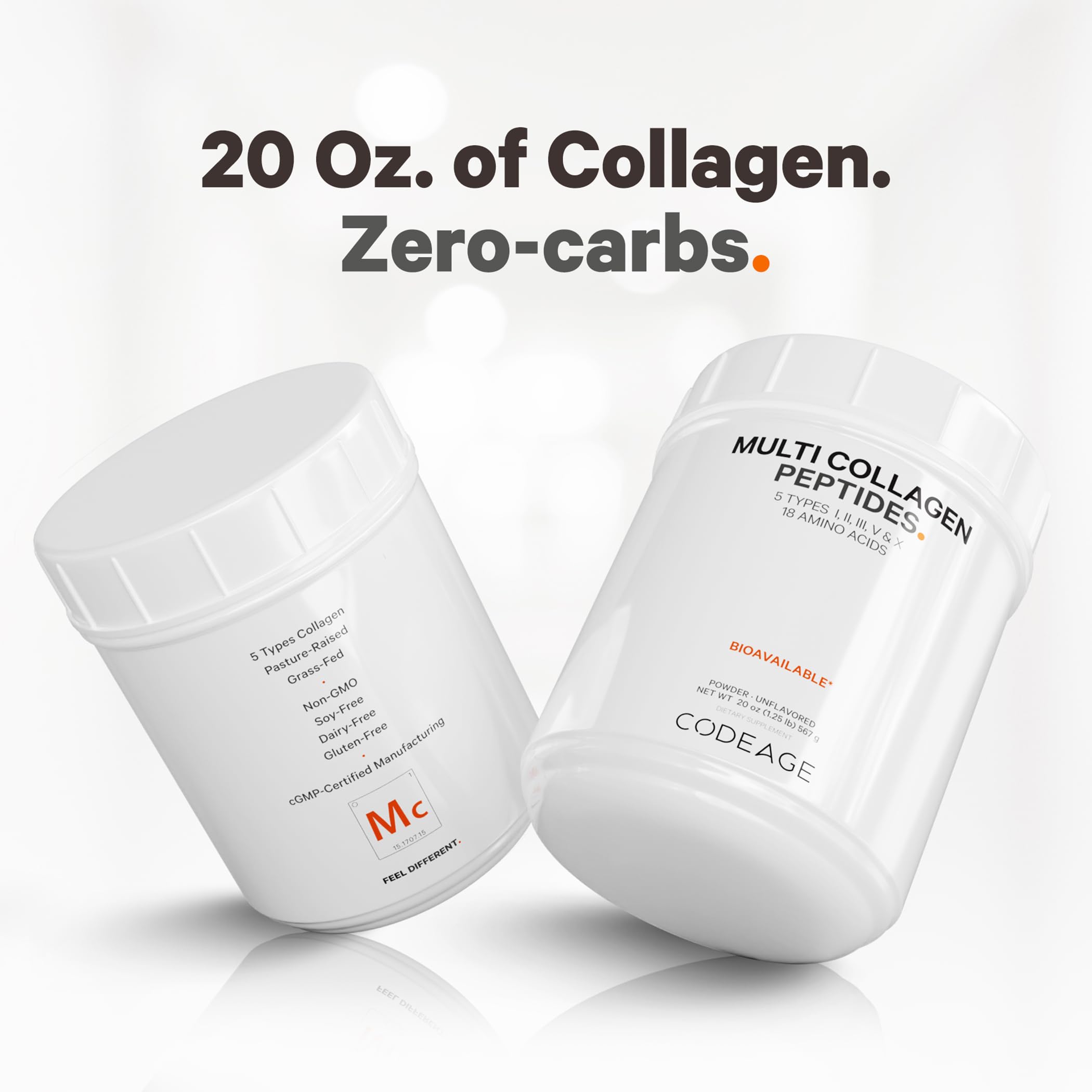 Codeage Multi Collagen Protein Supplement Bundle - Hydrolyzed Collagen Peptides Powder (20oz) & Capsules (90 Count) with Types I, II, III, V & X for Skin, Hair, Joint & Gut Health | Perfect for Smoothies, Coffee & Daily Wellness Routine