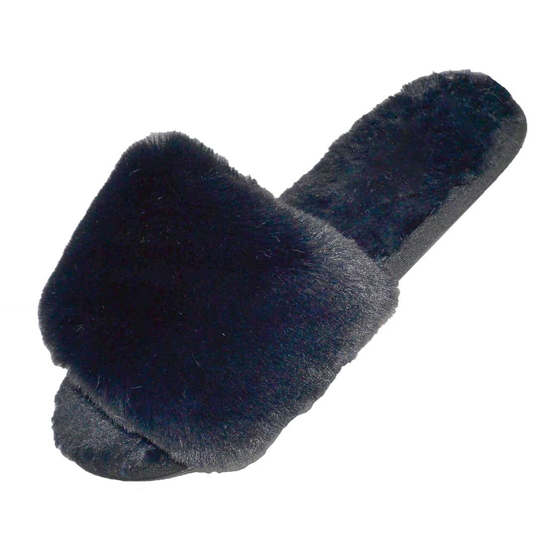 Millffy Women's Fluffy Faux Wool Fuzzy Slippers - Open Toe Soft Fur House Shoes for Women - Cozy Indoor/Outdoor Lounge Slippers for Home, Spa & Relaxation