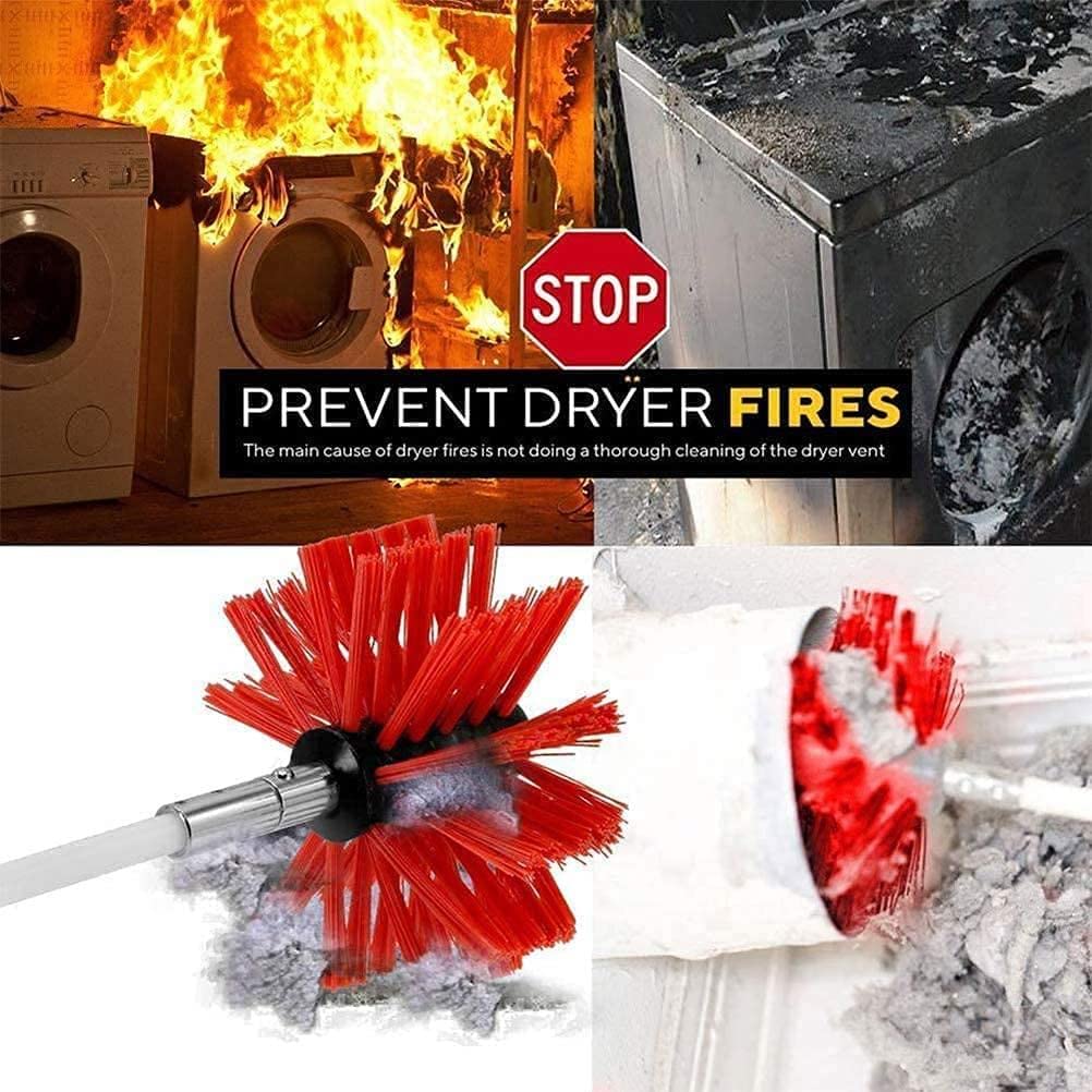 **Imney Cleaning Brush Kit - Fireplace Flue Sweep Tools with Rotary Flexible Drill Attachment - Dryer Duct Cleaning Kit (410mm/15 Rods & 610mm/9 Rods) - Perfect for Chimney, Vent, and HVAC Maintenance**