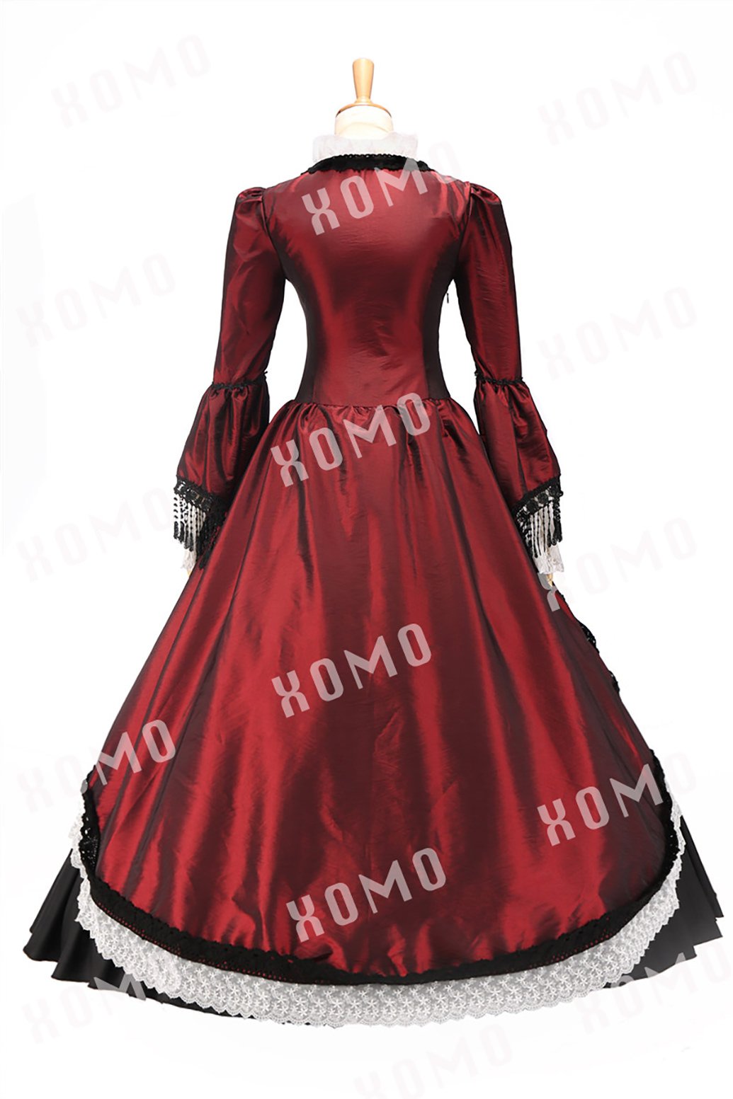 Marie Antoinette Style Victorian Dark Red Wedding Dress Ball Gown - Elegant Prom Gown for Brides, Formal Events & Historical Reenactments