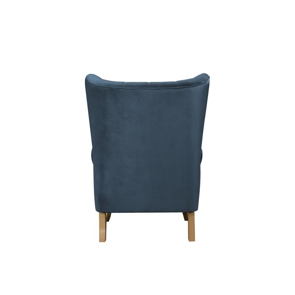 Acme Adonis Button Tufted Wingback Accent Chair - Luxe Azure Blue Velvet Upholstery for Living Room, Bedroom & Home Office Decor