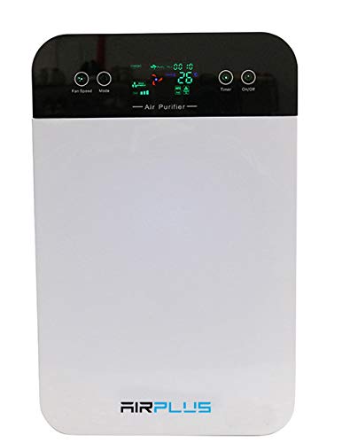 Bluonics Air Plus Room 5-in-1 True HEPA Air Purifier with UV Light - Removes Pollen, Wildfire Smoke, Dust, Odors & Mold - Smart Air Quality Monitor for Home, Office & Bedroom - Ideal for Allergy Relief & Clean Breathing