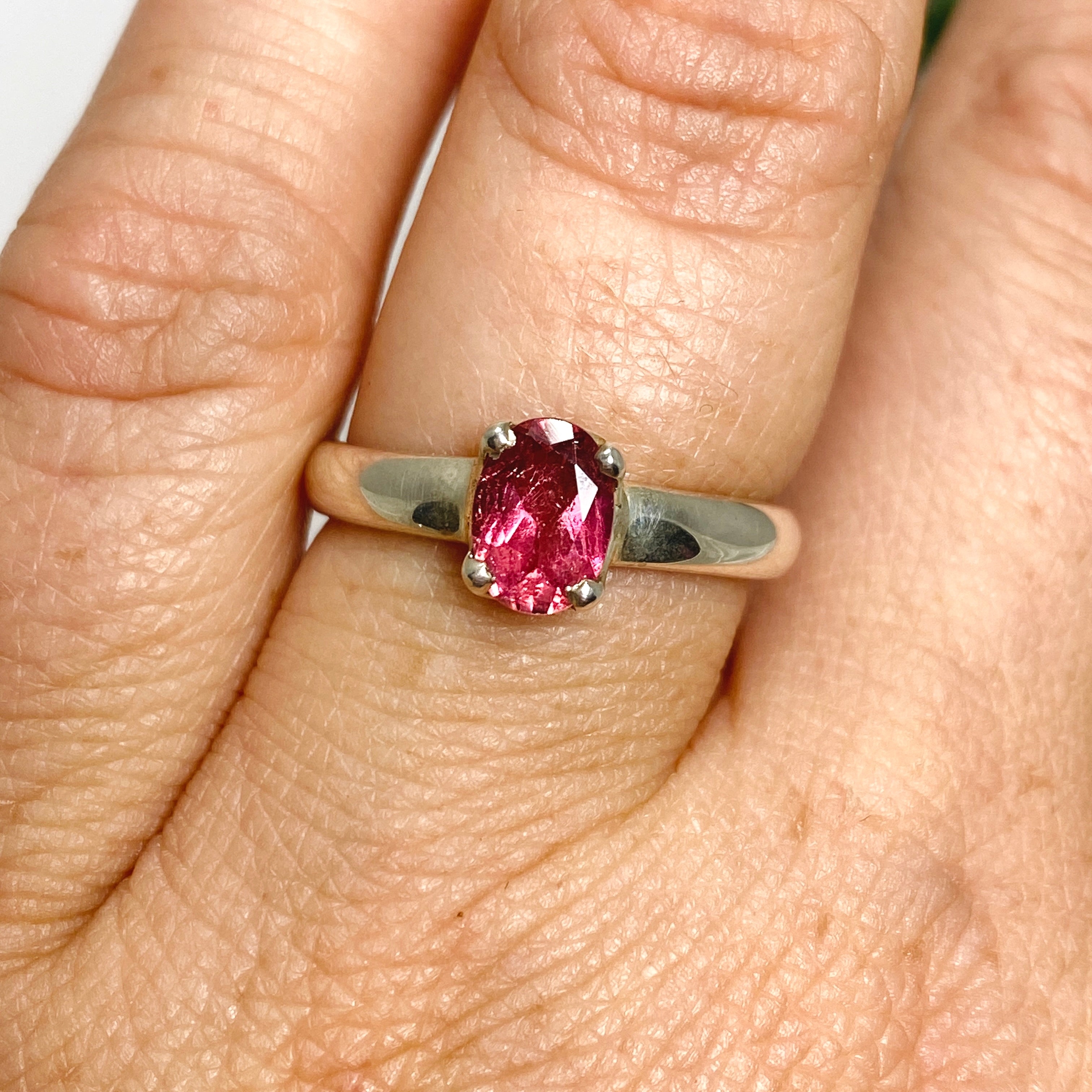 Natural Pink Tourmaline Oval Faceted Ring - Size 6.5 - 925 Sterling Silver Jewelry PRGJ357 - Perfect for Engagement, Anniversary & Everyday Elegance
