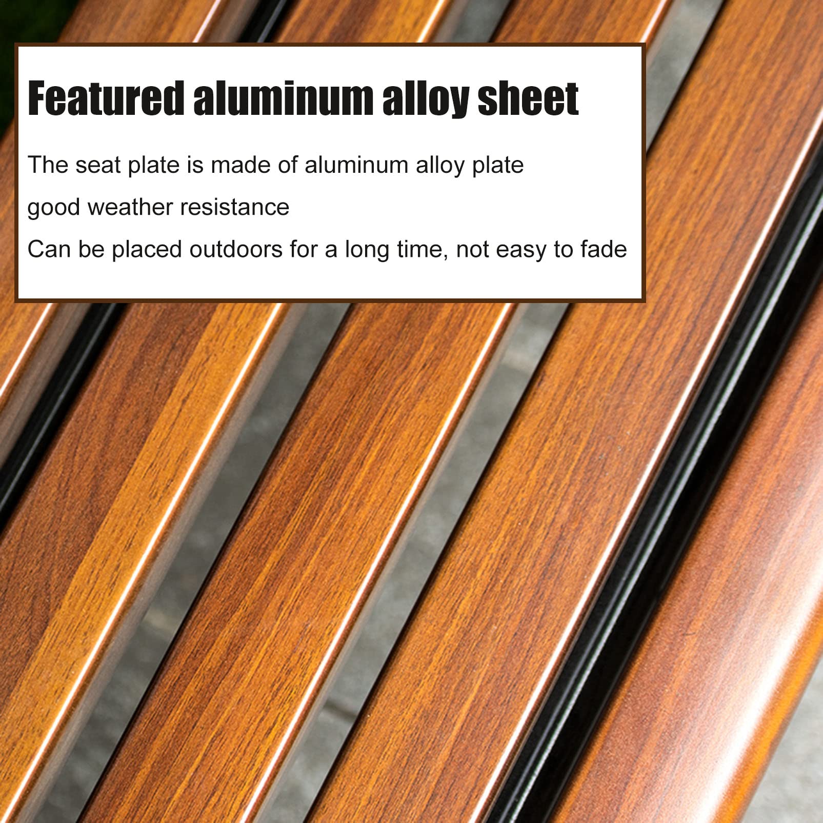 Outdoor Garden Bench - Weather-Resistant Aluminum Alloy Slatted Seat for Patio, Lawn, Porch & Yard Decor | Commercial-Grade Park & Terrace Furniture | Perfect for Relaxing in Gardens, Parks & Outdoor Spaces
