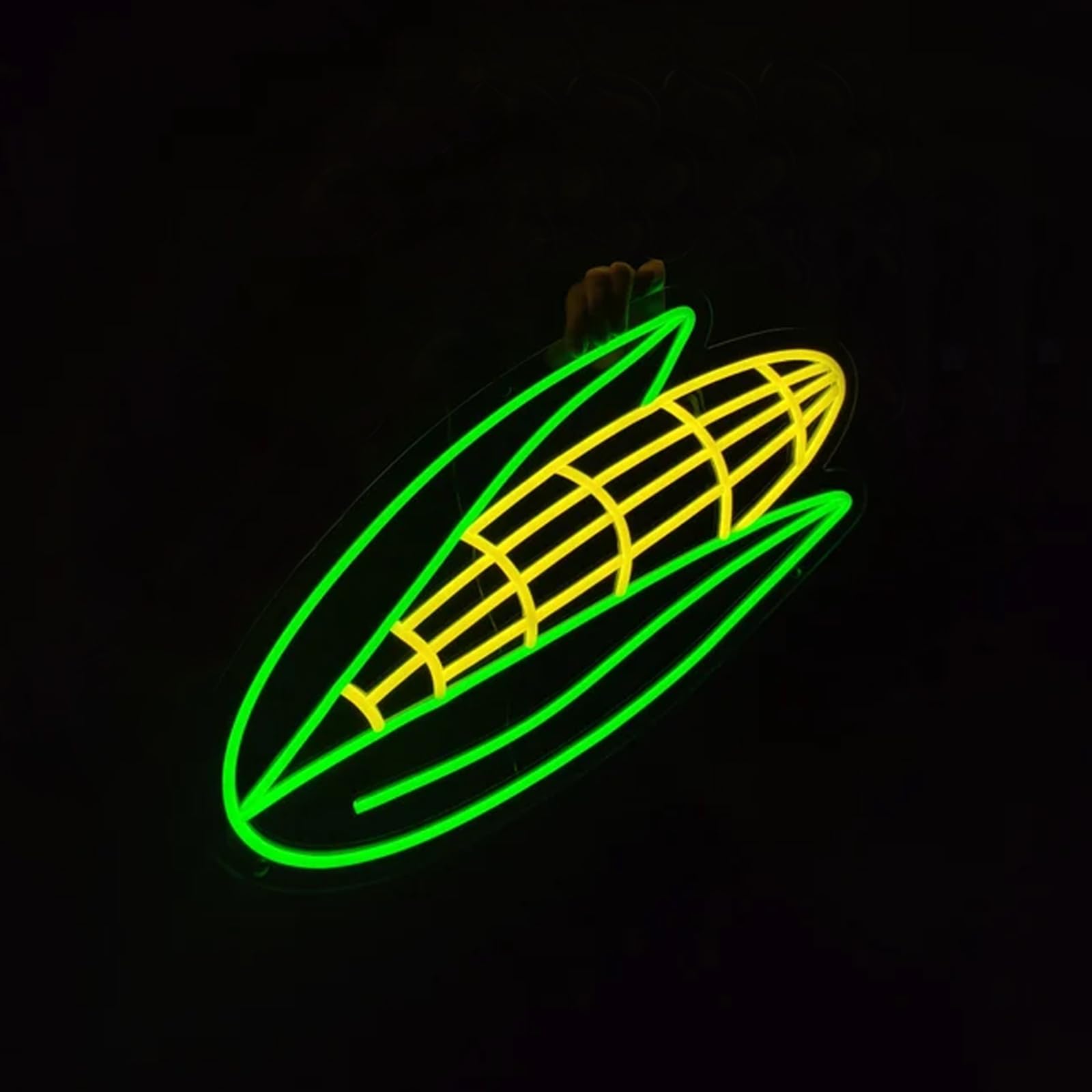Corn Neon Sign - LED Wall Decor for Home, Game Room, Kitchen & Restaurant - 38cm Vegetable-Themed Lighting - Perfect for Farmhouse, Bar & Party Decorations