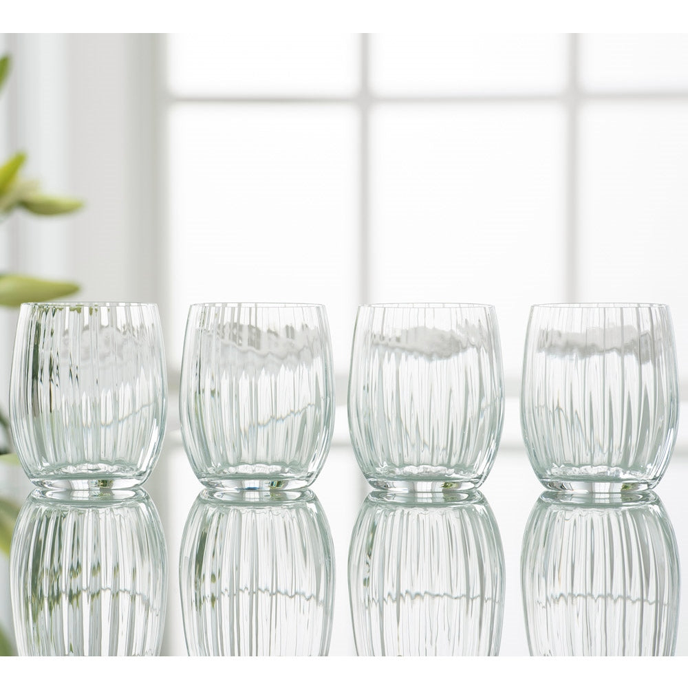 Galway Crystal Erne Tumbler Set of 4 - Premium Irish Glassware for Whiskey, Water & Cocktails - Elegant Drinkware for Home Bar, Dinner Parties & Gifts