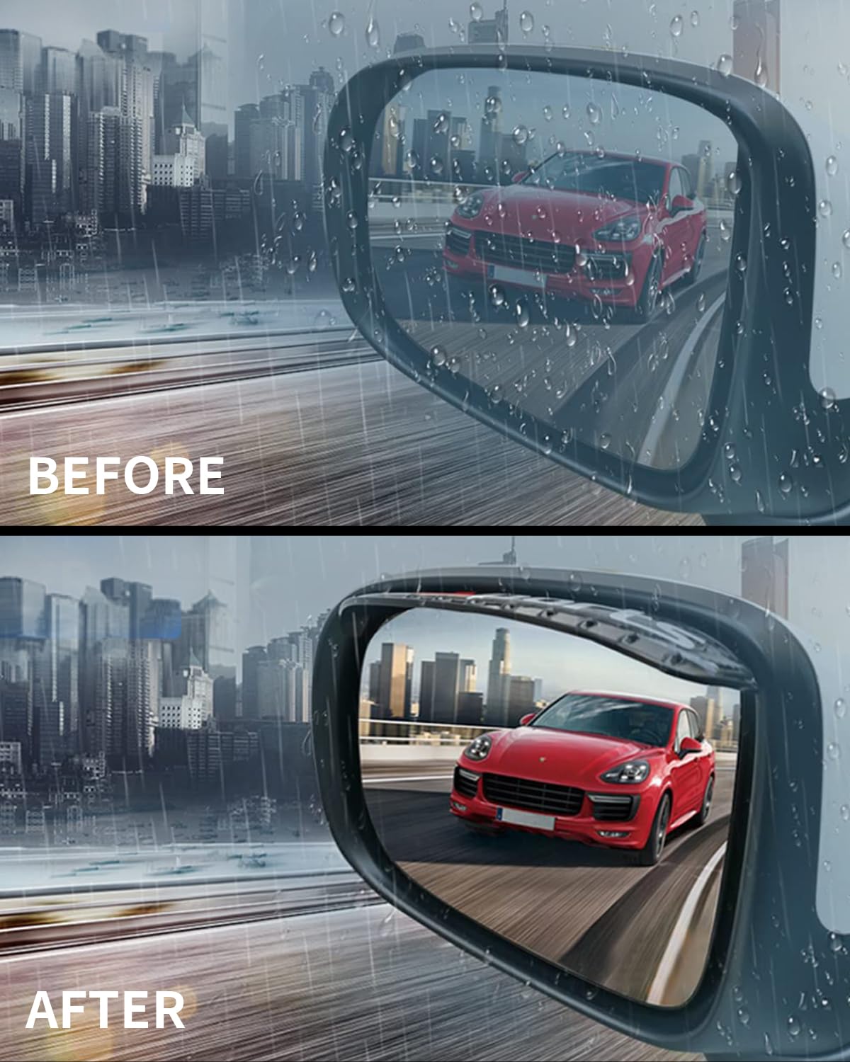Carbon Fiber Side Mirror Rain Guards (2PCS) - Universal Fit for Cars, Trucks & SUVs - Waterproof Rearview Mirror Visors for Enhanced Driving Visibility in Rainy Weather