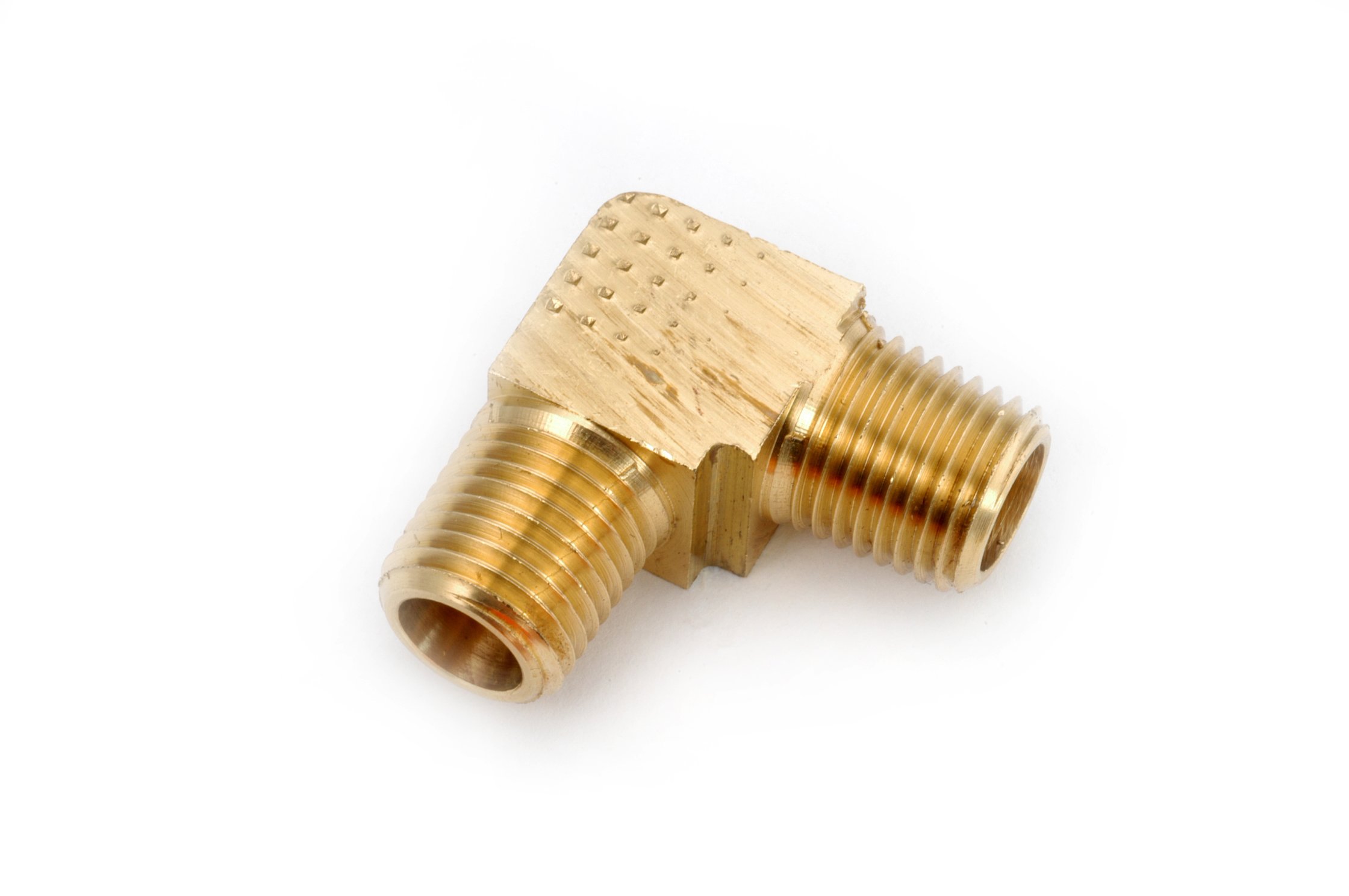 Anderson Metals - 06130-04 06130 Brass Pipe Fitting, 90 Degree Barstock Elbow, 1/4